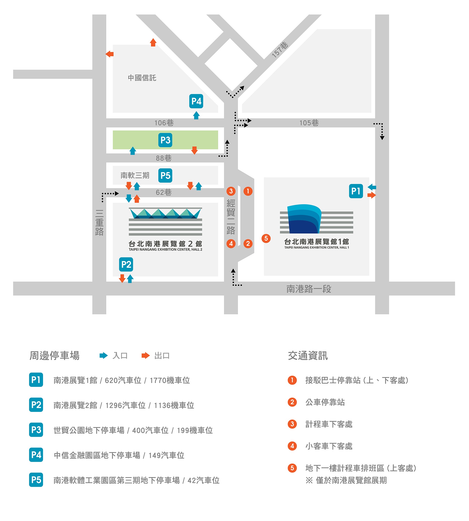南港展覽館1館 停車場資訊